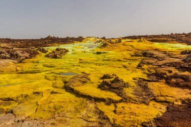 Danakil bunalımında, Etiyopya 'da Dallol renkli volkanik manzara.