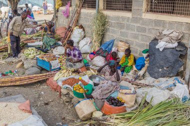 MEKELE, ETHIOPIA - MARCH 27, 2019: Street market in Mekele, Ethiopia