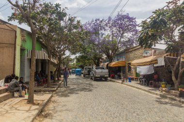 MEKELE, ETHIOPIA - MARCH 27, 2019: View of a street in the center of Mekele, Ethiopia.