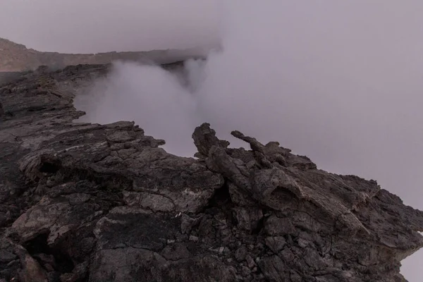 Borde Del Cráter Del Volcán Erta Ale Depresión Afar Etiopía — Foto de Stock
