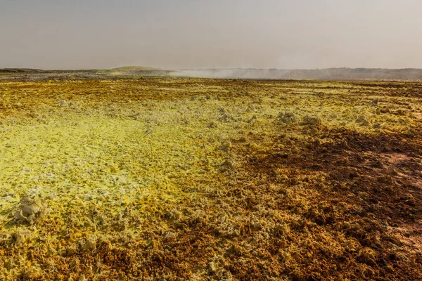 Desolado Paisaje Volcánico Colorido Dallol Depresión Danakil Etiopía — Foto de Stock