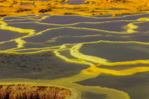 Colorful Ponds Volcanic Landscape Dallol Danakil Depression Ethiopia — Stock Photo, Image