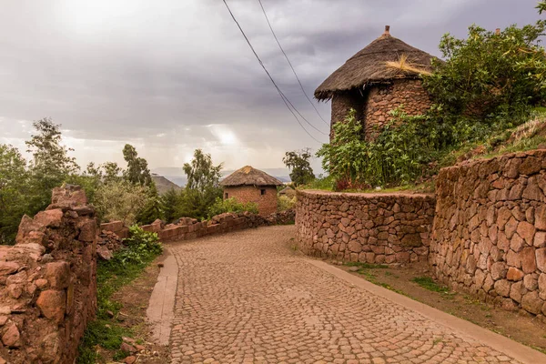Tradycyjne Domy Okrągłe Lalibeli Etiopia — Zdjęcie stockowe