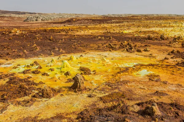 Colorful Sulfuric Landscape Dallol Volcanic Area Danakil Depression Ethiopia — Fotografia de Stock