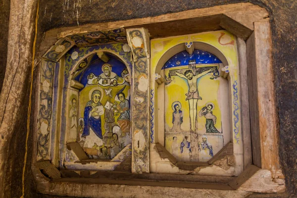 Tana Etiopia Aprile 2019 Dipinti Colorati Nel Monastero Ura Kidane — Foto Stock
