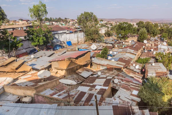 Aerial View Poor Neighborhood Harar Ethiopia — Fotografia de Stock