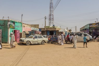 ABRI, SUDAN - 25 Şubat 2019: Abri, Sudan 'da bir sokak manzarası