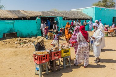 Sudan 'da yol kenarındaki gıda tezgahları 11 Mart 2019.