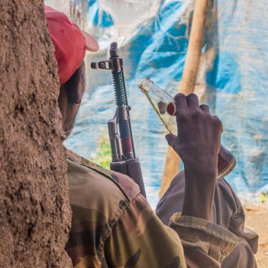 MEGAB, ETHIOPIA - 23 Mart 2019: Megab köyü yakınlarındaki Tigray bölgesi, Etiyopya