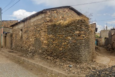 Etiyopya, Axum 'daki taş evlerin manzarası