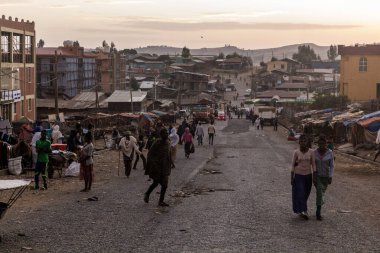 DEBARK, ETHIOPIA - 17 Mart 2019: Debark Town, Etiyopya