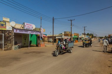 KARIMA, SUDAN - 2 Mart 2019: Karima, Sudan 'da bir caddenin görüntüsü
