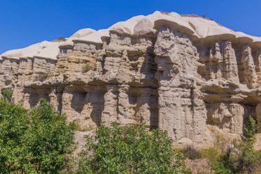 Türkiye 'nin Kapadokya kentindeki Pigeon Valley' de kaya oluşumları