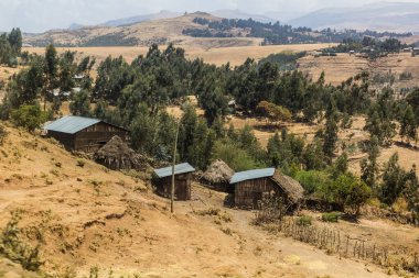 Simien dağlarında küçük bir köy, Etiyopya