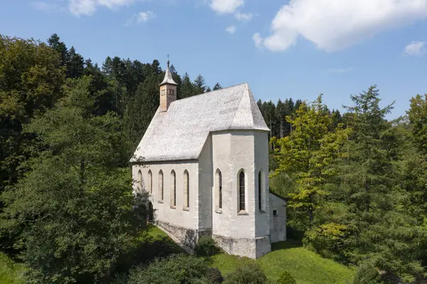 Áustria Alta Áustria Oberwang Drone Vista Igreja Saint Conrad Verão — Fotografia de Stock