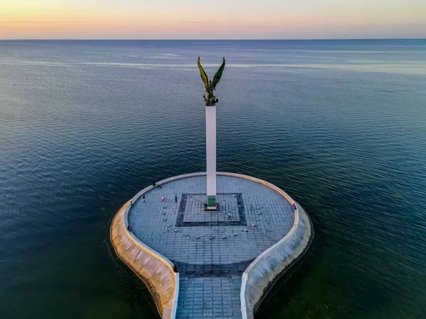Mexico Campeche San Francisco Campeche Aerial View Angel Maya Statue — Stock Photo, Image