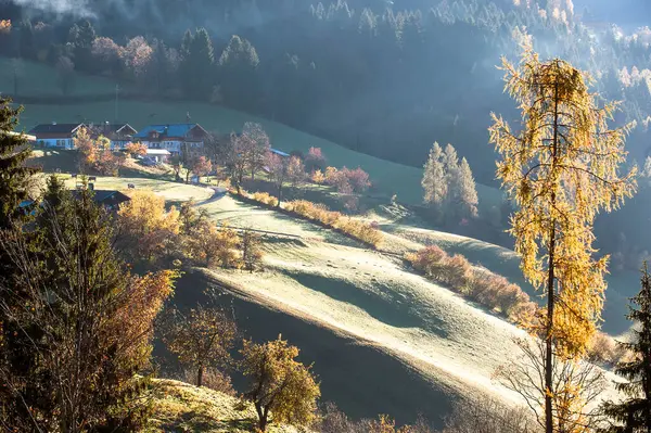 Austria Salzburg Altenmarkt Pongau Edge Mountain Town Autumn Dawn — Stock Photo, Image