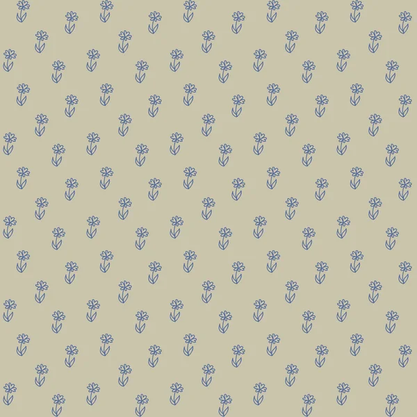 Motif sans couture vectoriel, petites fleurs bleues — Image vectorielle