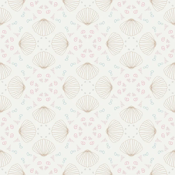 Vector seamless sea pattern with shells. — Stock Vector