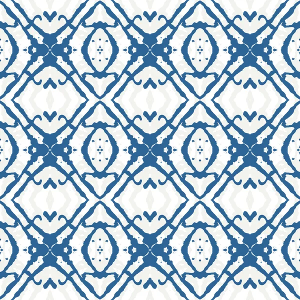 Kühnes geometrisches Ornament in Blau — Stockvektor