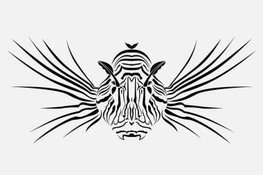 Lion fish. The vector tattoo clipart