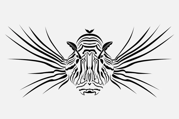 Львиная рыба Векторная татуировка — стоковый вектор