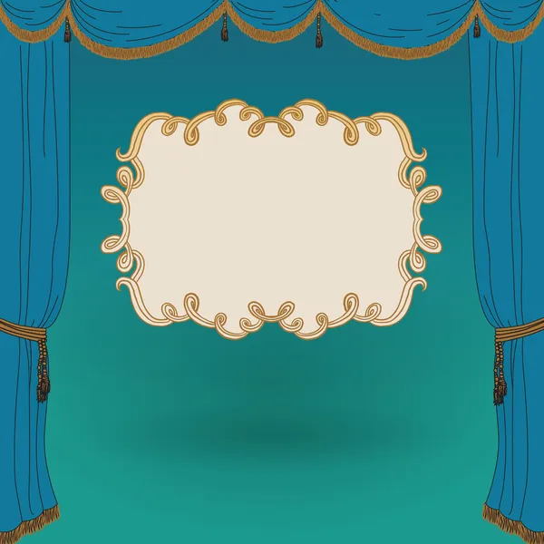 Ilustración vectorial de cortinas de escenario — Vector de stock