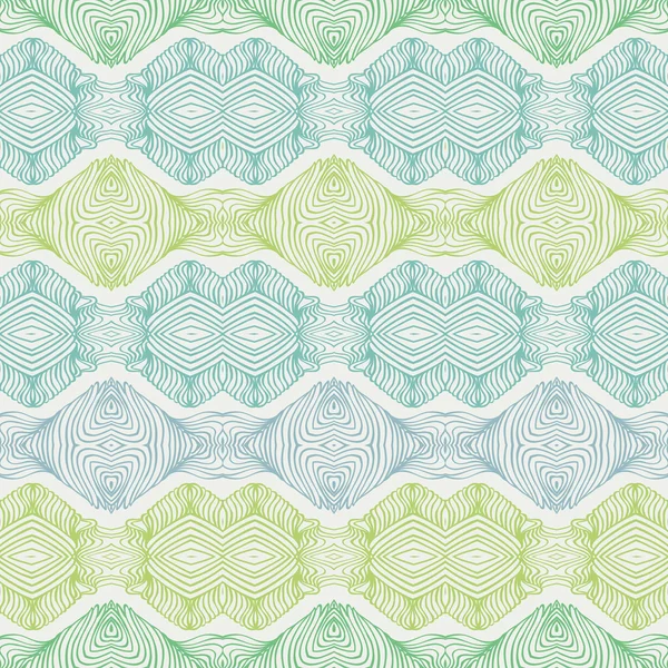 Linear seamless lace pattern in green shades — Stock Vector