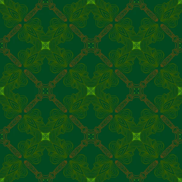 ビクトリア朝暗い緑色ヴィンテージ パターン — ストックベクタ