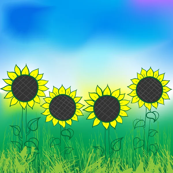 Aquarell-Sonnenblume — Stockvektor