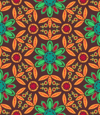 Floral ethnic fall pattern clipart