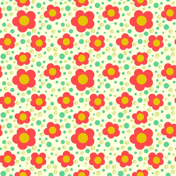 简单花纹与罂粟 — 图库矢量图片