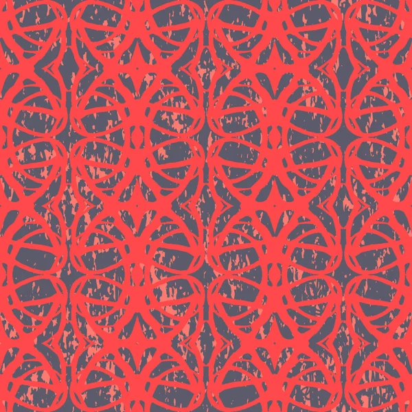 Handgezeichnetes Vintage-Muster mit roten Linien — Stockvektor