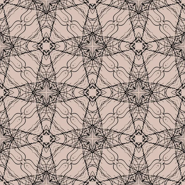 Muster mit dekorativen Formen in organischem Braun — Stockvektor