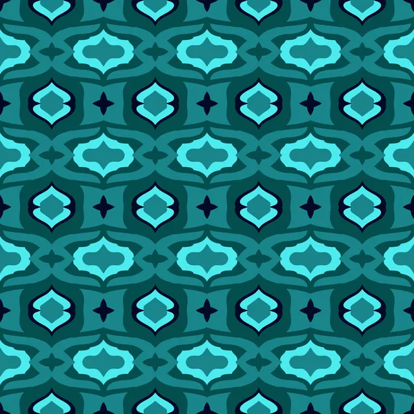 Patroon met Arabische motieven in jade en blauw. — Stockvector