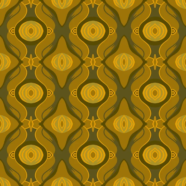 Seamless Arabic pattern in shades of old gold — Stock Vector