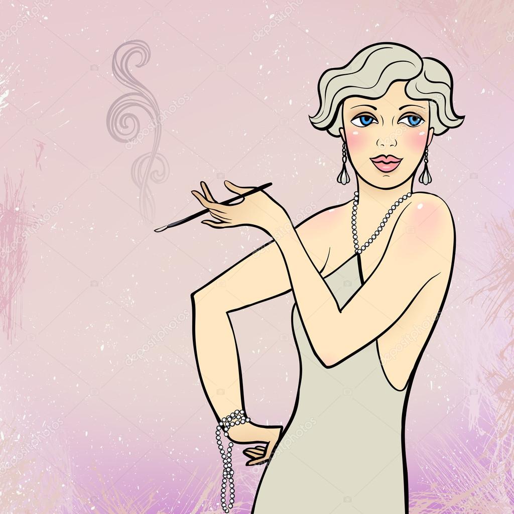 Blonde Flapper Girl Blonde Flapper Girl Stock Vector C Tukkki