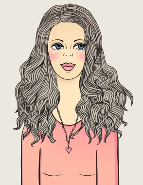 Illustration of a girl with clean and simple face vector Illustration of a girl with clean and simple face vector