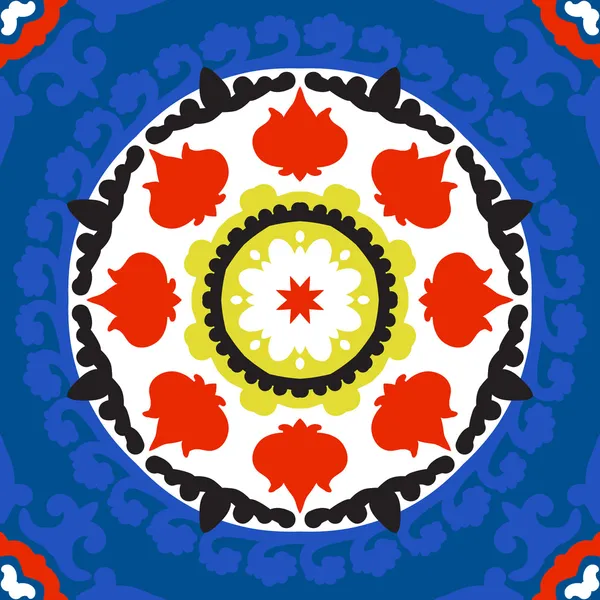 Suzani, patrón vectorial con adorno en negrita — Archivo Imágenes Vectoriales