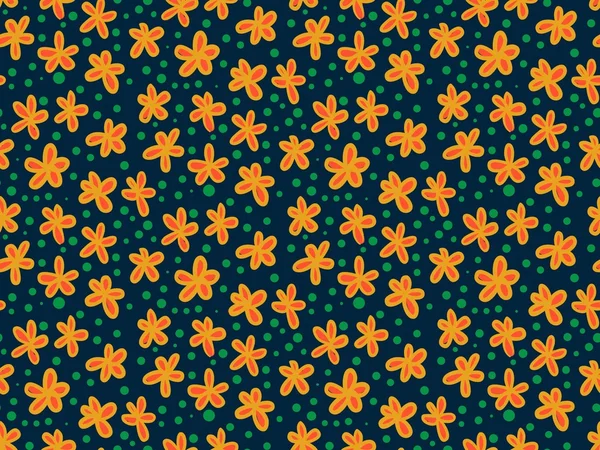 Grunge patroon met kleine bloemen en bladeren. — Stockvector