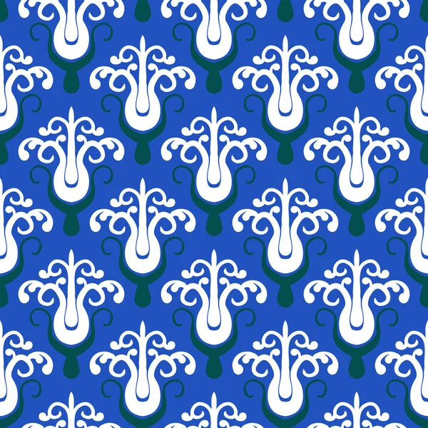 Modèle avec des arbres stylisés sur bleu — Image vectorielle