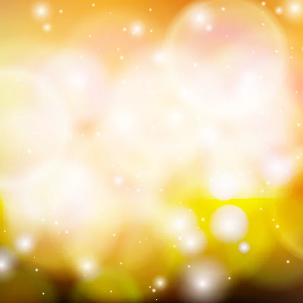 Lichtend vector abstracte bokeh in goud. — Stockvector