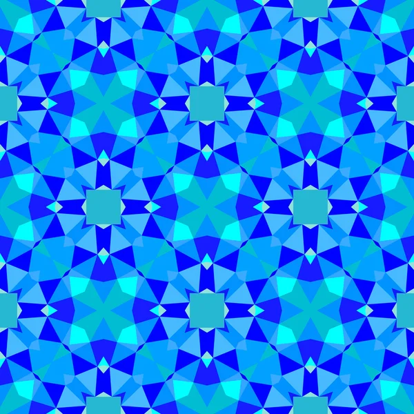 Mehrfarbiges geometrisches Muster in leuchtendem Blau. — Stockvektor
