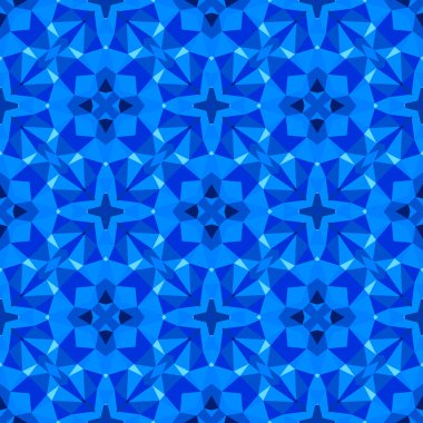 Multicolor geometric pattern in bright blue. clipart
