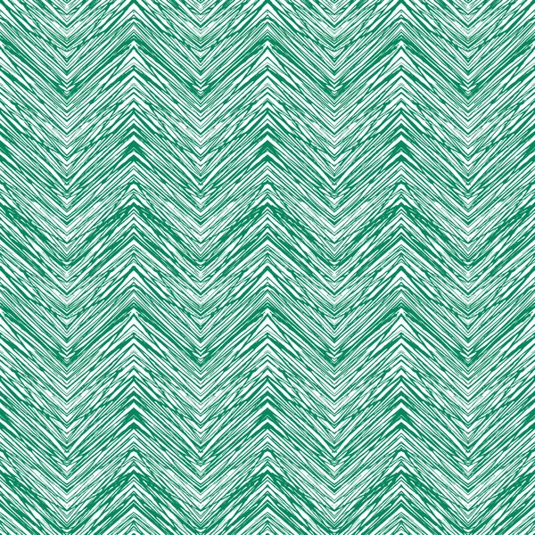 Emerald green hand drawn vector zigzag pattern — Stock Vector