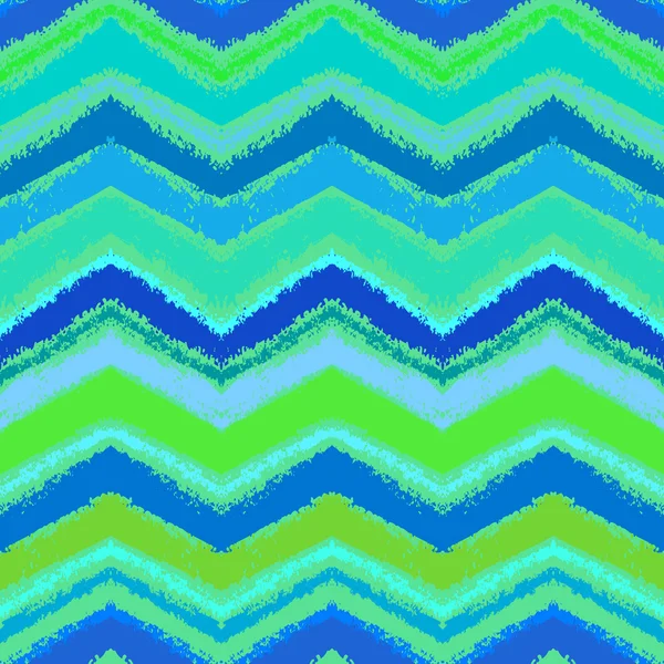 Hand drawn zigzag pattern in aqua blue. — Stock Vector
