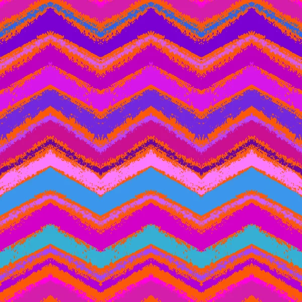 Modèle en zigzag dessiné à la main en rose vif . — Image vectorielle