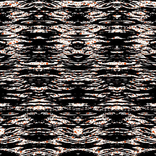 Handgezeichnetes Muster mit Pinselstrichen in schwarz — Stockvektor
