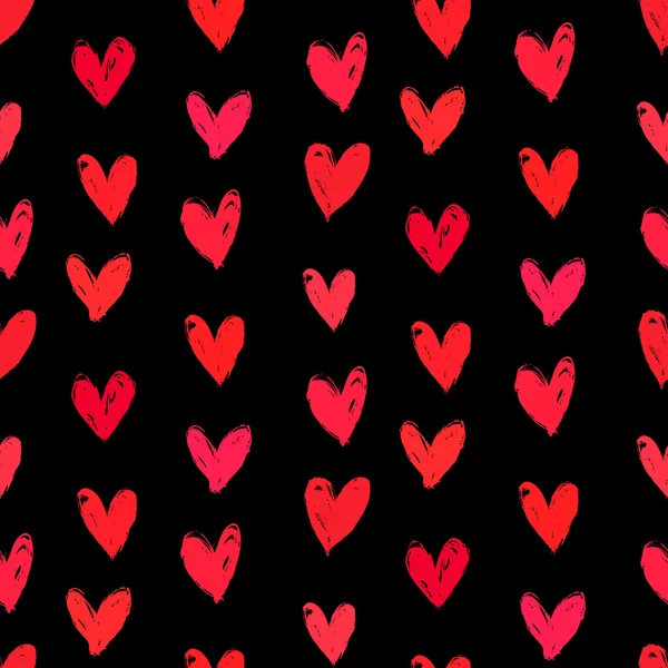 Patrón de día de Velentine con corazones pintados a mano . — Vector de stock