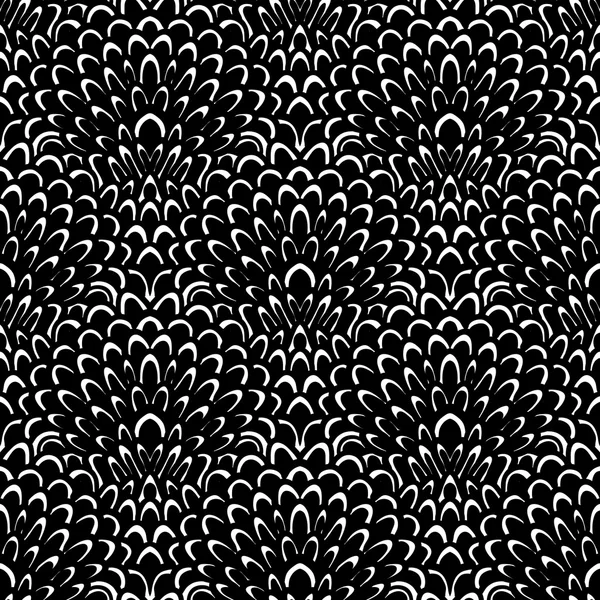 Motif floral vectoriel art déco en noir et blanc . — Image vectorielle